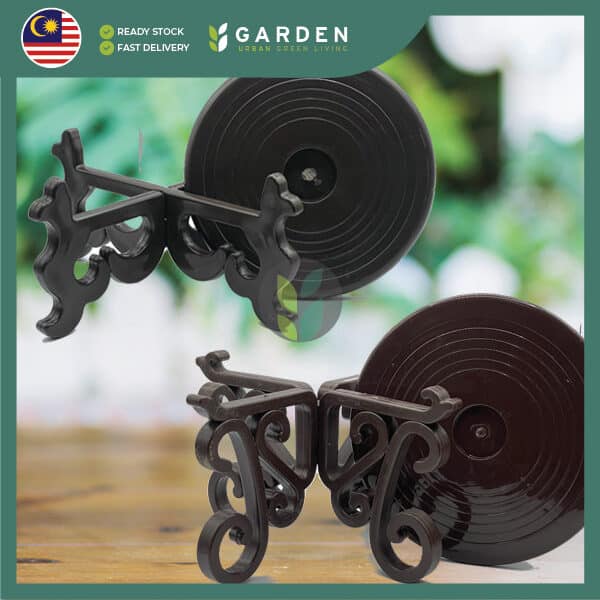 1094-03 Yewfex 16cm-37cm Wood Finish Plastic Flower Pot Stand Leg Antique Tray 仿木纹复古花盆架 塑料盆栽托盘支撑架 室内外垫高底座 沥水防烂根