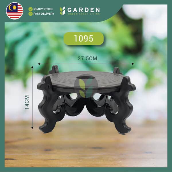 1094-05 Yewfex 16cm-37cm Wood Finish Plastic Flower Pot Stand Leg Antique Tray 仿木纹复古花盆架 塑料盆栽托盘支撑架 室内外垫高底座 沥水防烂根