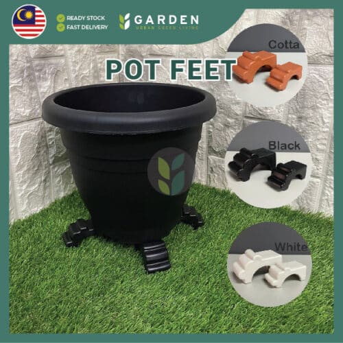 Yewfex 3pcs Plastic Flower Pot Feet Stand Plant Vase Elevator Tray Kaki Pasu Bunga Decoration 3个装 塑料花盆脚垫 托盘花盆支撑架 防积水通风垫高块 园艺创意装饰底座