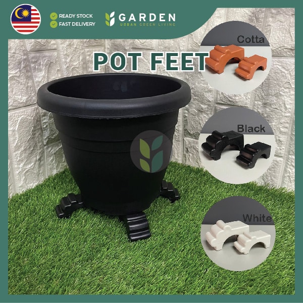 pOT FEET-01 Yewfex 3pcs Plastic Flower Pot Feet Stand Plant Vase Elevator Tray Kaki Pasu Bunga Decoration 3个装 塑料花盆脚垫 托盘花盆支撑架 防积水通风垫高块 园艺创意装饰底座