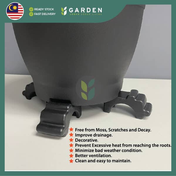 pOT FEET-02 Yewfex 3pcs Plastic Flower Pot Feet Stand Plant Vase Elevator Tray Kaki Pasu Bunga Decoration 3个装 塑料花盆脚垫 托盘花盆支撑架 防积水通风垫高块 园艺创意装饰底座