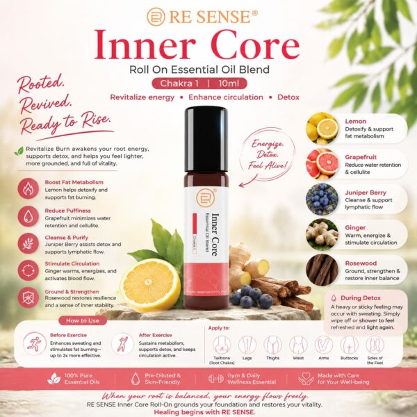 RE SENSE®️Inner Core Roll On Essential oil blend 10ml | Chakra 1