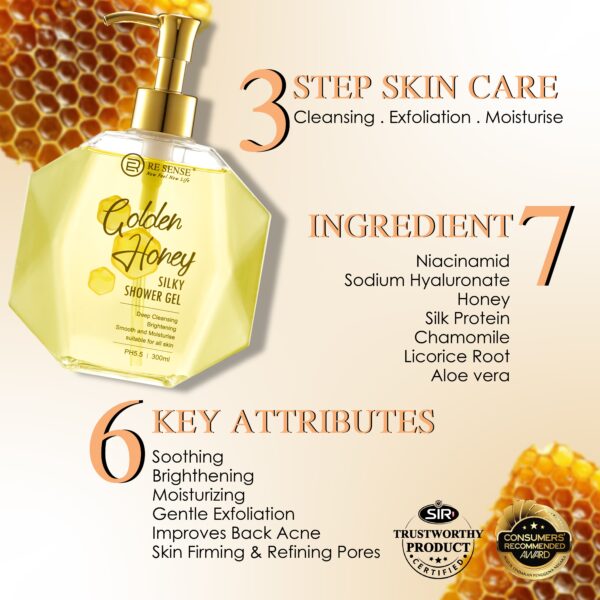 RE SENSE®️Golden Honey Silky Shower Gel (300ml)