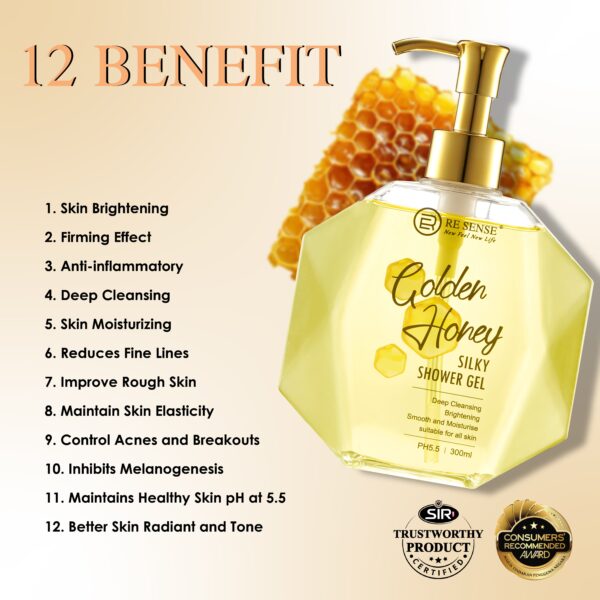 RE SENSE®️Golden Honey Silky Shower Gel (300ml)