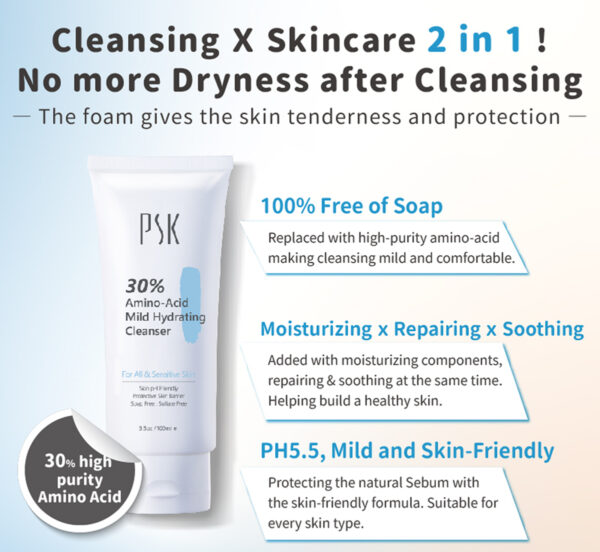 ~ai-8e3c0158-08be-43e2-a562-243e46bed5fe_ PSK Skincare & Makeup| 30% Amino-Acid Mild Hydrating Cleanser| Hydrating Cleanser 100ml