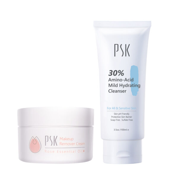 4 PSK Skincare & Makeup Duo Set | Hydrating Facial Cleanser + Makeup Remover Cream |Deep Clean+Nourish
