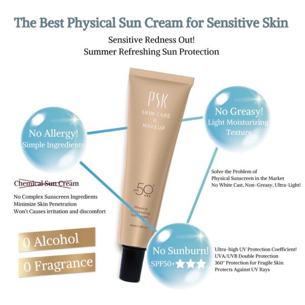 LINE_ALBUM_更改後英文產品介紹素材圖_250410_1 PSK 2-in-1 Sunscreen Foundation SPF50+ Physical Sun Cream Illuminating Makeup Base | Sunscreen & Makeup 物理防晒粉底二合一 提亮防晒霜