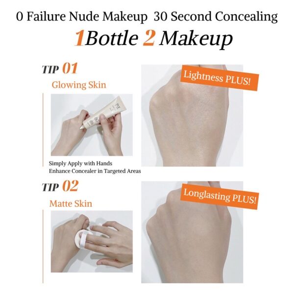 LINE_ALBUM_更改後英文產品介紹素材圖_250410_2 PSK 2-in-1 Sunscreen Foundation SPF50+ Physical Sun Cream Illuminating Makeup Base | Sunscreen & Makeup 物理防晒粉底二合一 提亮防晒霜