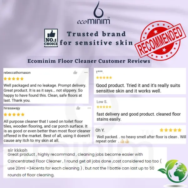 Ecominim Bathroom Cleaner Lavender 500mL | Plant Based, No SLES/SLS, Skin Friendly