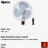 60d43e026e9e5471669d85cbebadbf61 PANASONIC 40CM(16") WALL FAN REMOTE CONTROL (F-MU44R-GY)