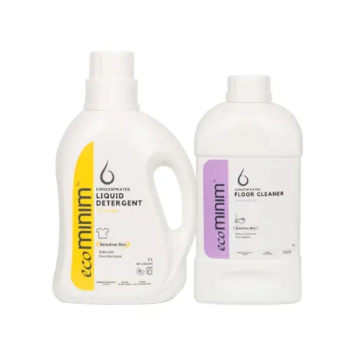 [BUNDLE] Ecominim Liquid Detergent Ever Gentle 1L + Floor Cleaner Oceanic Breeze 1L | Skin friendly