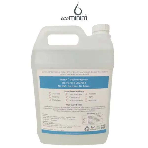 Ecominim Glass and Multi Surface Cleaner Skye Fresh 5L | Plant Based, No SLES/SLS, Skin Friendly