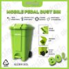ALDER 1 Alder 80L Mobile Pedal Dust Bin /Green Garbage Bin /Outdoor /Tong Sampah / Dustbin