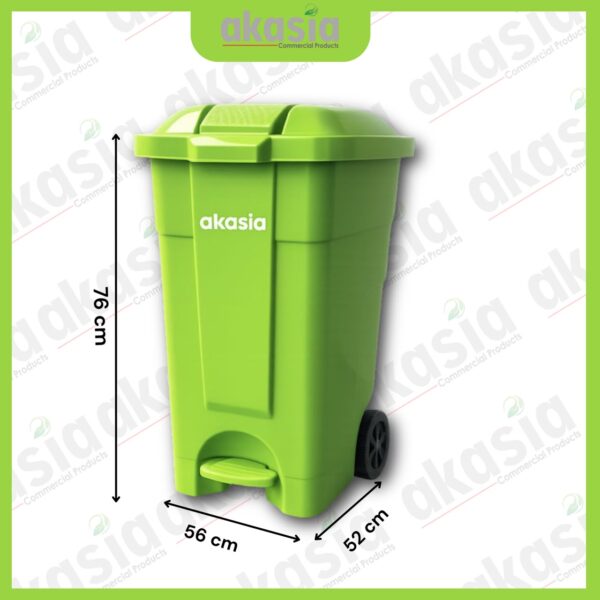 ALDER 3 Alder 80L Mobile Pedal Dust Bin /Green Garbage Bin /Outdoor /Tong Sampah / Dustbin