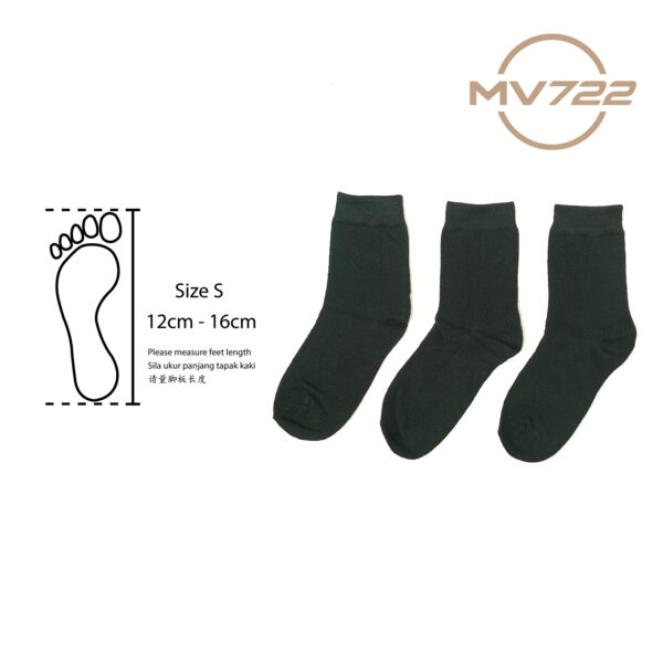 3 Pasang Stokin Sekolah Hitam Panjang Tebal stokin kerja black socks stokin budak stokin dewasa 长黑袜