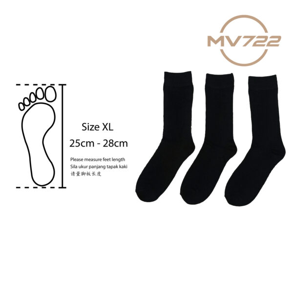 3 Pasang Stokin Sekolah Hitam Panjang Tebal stokin kerja black socks stokin budak stokin dewasa 长黑袜