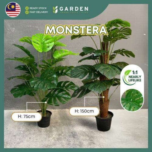 75cm 105cm Artificial Plant Monstera Tree with Pot Tree Fake Plant Decoration Home