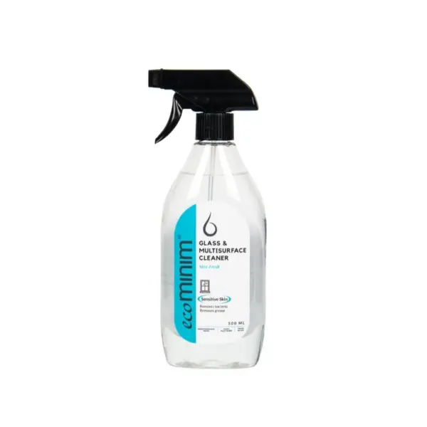Ecominim Glass and Multi Surface Cleaner Skye Fresh 500mL | Plant Based, No SLES/SLS, sensitive Skin Friendly, pet safe