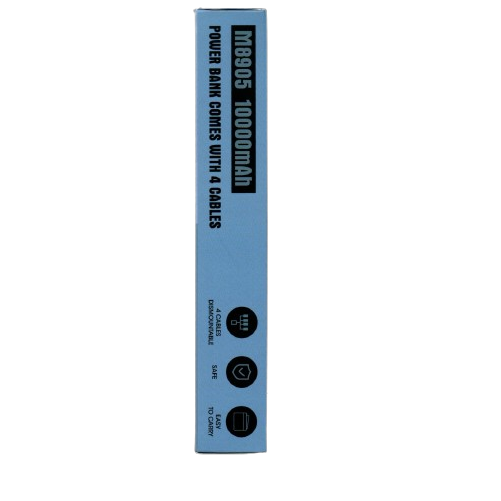 CONLIN Powerbank 10000mAh 4 in 1 Cables | 4 Output | 2 Input | LED Display