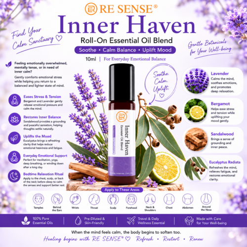RE SENSE®️Inner Haven Roll On Essential oil blend 10ml | Chakra 4-7