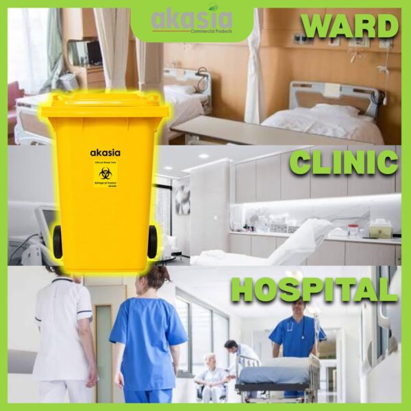 Medical Waste Bins / Biohazard Bins / Clinical Waste Bins - 120 litre / 240 litre