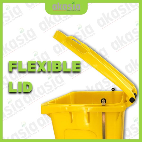 mwb pedal 4 Medical Waste Bins with Foot Pedal, Clinical Waste Bins with Foot Pedall , Step on Medical Waste Bins, Yellow Waste Bins, Yellow Dustbin 120 litre / 240 litre