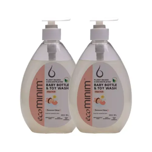 [TWIN] Ecominim Baby Bottle & Toy Wash Tangy Fresh 480mL | Plant Based, No SLES/SLS, Skin Friendly