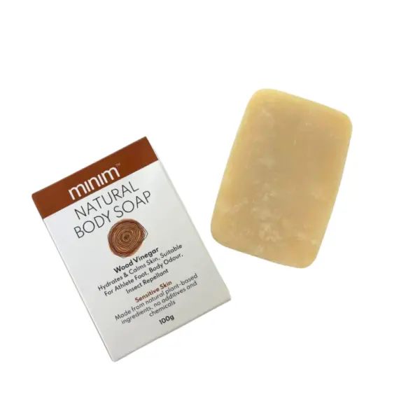 Ecominim Wood Vinegar Hair and Body Bar Soap, promote scalp health | Plant Based, No SLES/SLS, Skin Friendly