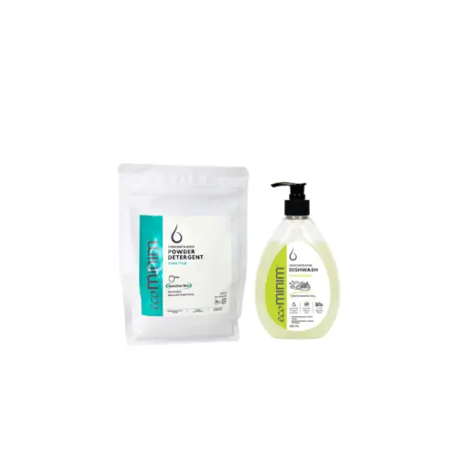 [BUNDLE] Ecominim Powder Detergent Minth Fresh 1KG + Dishwash Lemon Bergamot 480mL