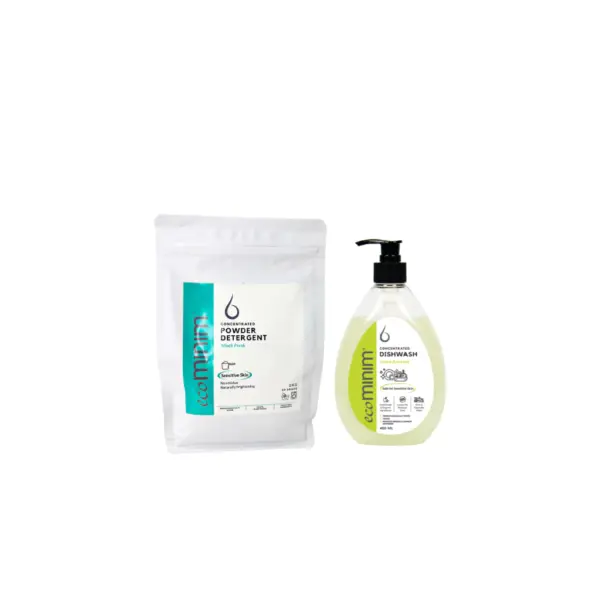 [BUNDLE] Ecominim Powder Detergent Minth Fresh 1KG + Dishwash Lemon Bergamot 480mL