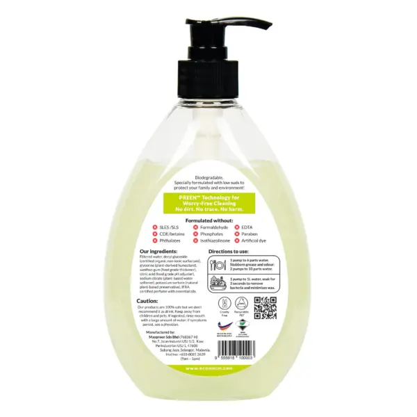 [Bundle Pack] ecoMINIM Plant-Based Home Care Set (Detergent + Floor Cleaner + Handwash + Dishwash)