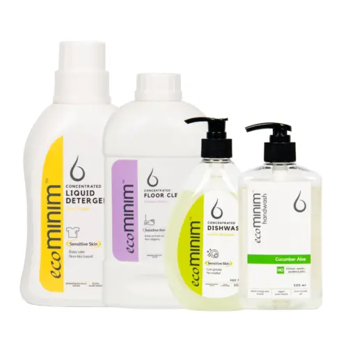 [Bundle Pack] ecoMINIM Plant-Based Home Care Set (Detergent + Floor Cleaner + Handwash + Dishwash)