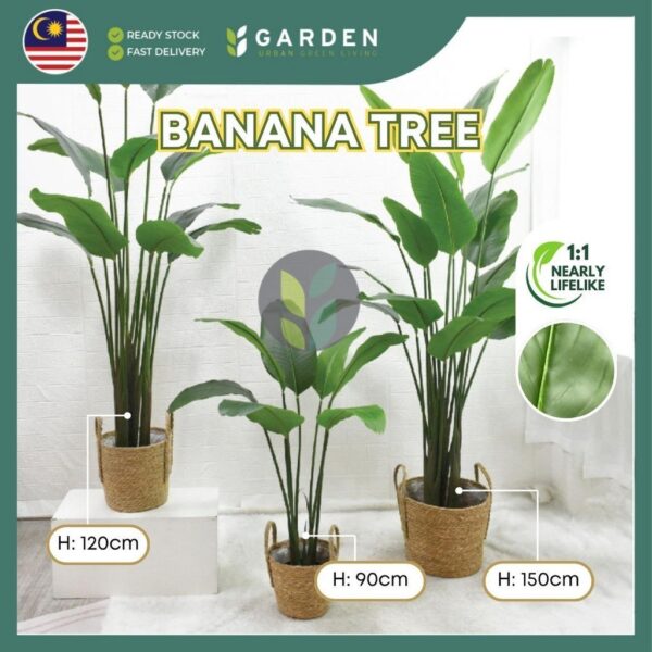 120cm 150cm Artificial Plant Banana Tree with Pot Tree Fake Plant Decoration Home